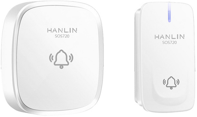 HANLIN 按鈕自發電超遠穿牆門鈴 DR SOS 720 IP44防水標準 110V~220V電壓, 1盒