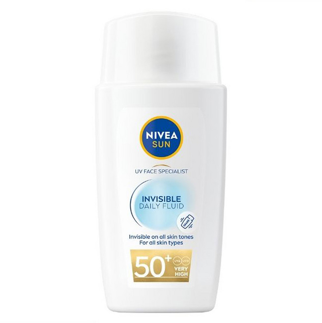 NIVEA 妮維雅 SUN 全護專業抗UV防曬露 隱形輕水感 SPF50+, 1瓶, 40ml