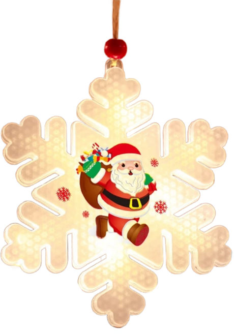 LED聖誕掛燈 雪花 PS+LED材質 暖白光 200g, 1個