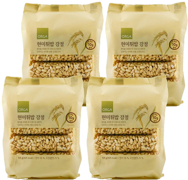 올가홀푸드 현미튀밥 강정, 105g, 4개