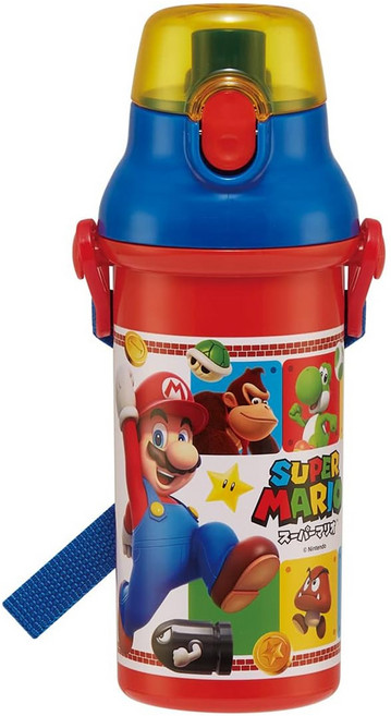 스케이터 PSB5SANAG 항균 다이렉트 보틀, 슈퍼마리오, 480ml, 1개