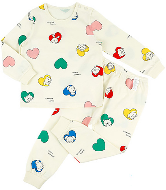 메이키즈 유아동 주니어 러블리 애니멀 9부 30수 싱글 상하의 세트