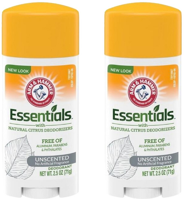 ARM&HAMMER 天然體香膏-原始香 不含鋁 不含苯甲酸酯和鄰苯二甲酸酯 男女適用, 71g, 2個