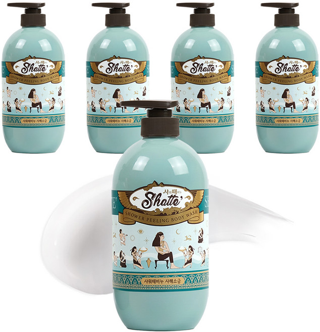 샤워때비누 사해소금 바디워시, 900ml, 5개