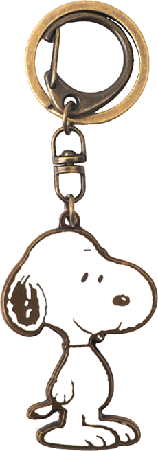 norns Peanuts 史努比金屬鑰匙圈, 站著 金色 + 白色, 1個