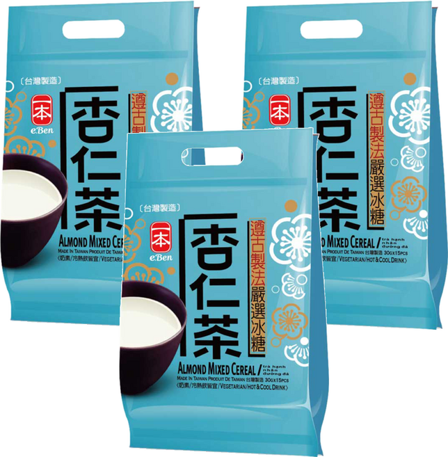e.Ben 一本 冰糖杏仁茶 10包, 300g, 3袋