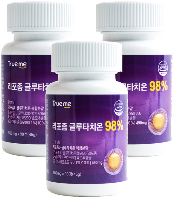 TRUEME 리포좀 글루타치온 98%, 3개, 90정