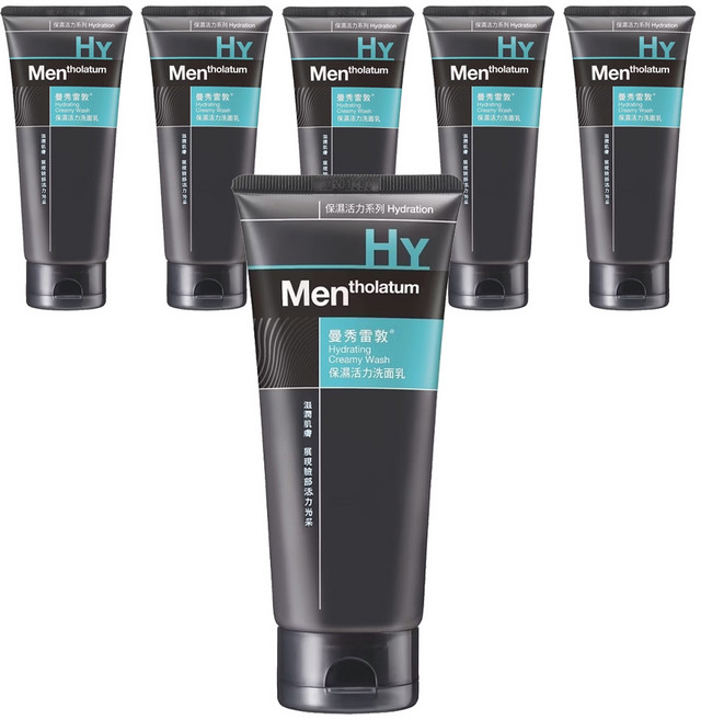 MENTHOLATUM 曼秀雷敦 男士保濕活力洗面乳 - 潤澤肌膚 展現活力光采 溫和潔淨, 100g, 6條