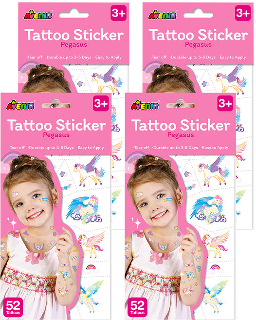 AVEnIR 童趣紋身貼紙, 4個, 魔法飛馬