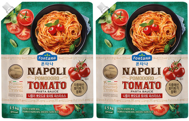 폰타나 나폴리 뽀모도로 토마토 파스타소스, 1.5kg, 2개