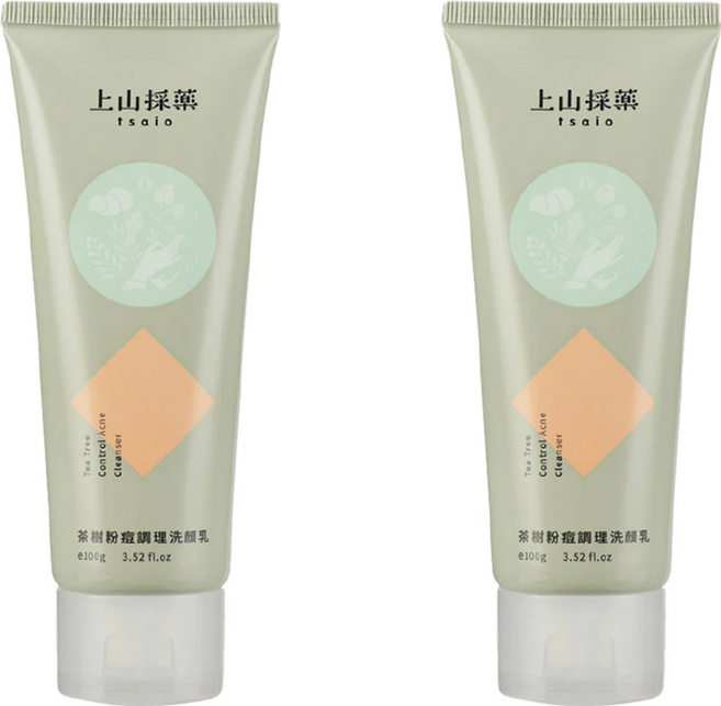 tsaio 上山採藥 茶樹粉痘調理洗顏乳 調理控油, 100g, 2條
