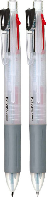 제브라 사라사4 멀티 중성펜 4색 0.5mm, J4J1(화이트), 2개