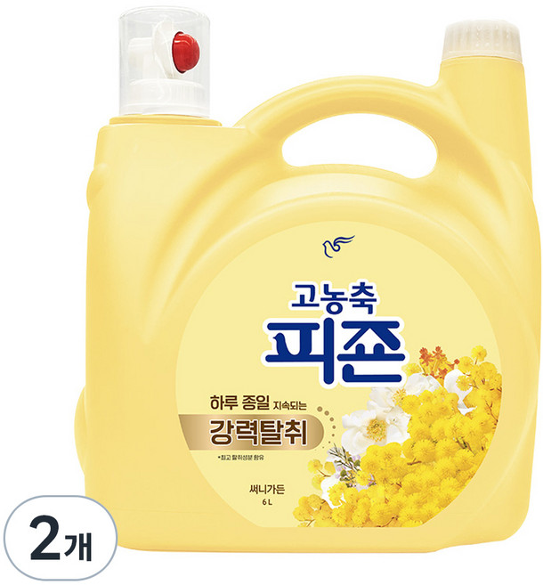 피죤 고농축 강력탈취 오리지널 섬유유연제 써니가든 본품, 6L, 2개