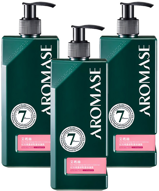 AROMASE 艾瑪絲 紅玫瑰重建髮質修護素, 400ml, 3件