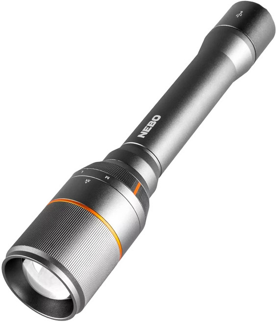 NEBO 達文西 切換型手電筒 USB充電 5000流明 IP67 可調焦 鋁合金, 銀色, 1個
