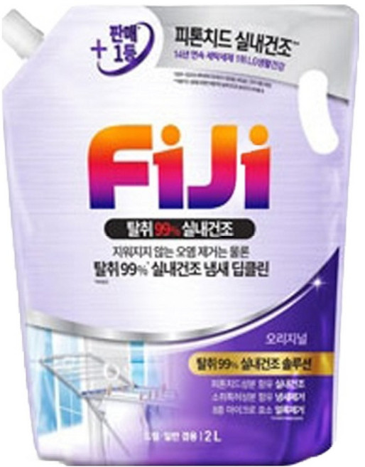 피지 탈취99% 실내건조 오리지널 액체세제 리필, 2L, 1개