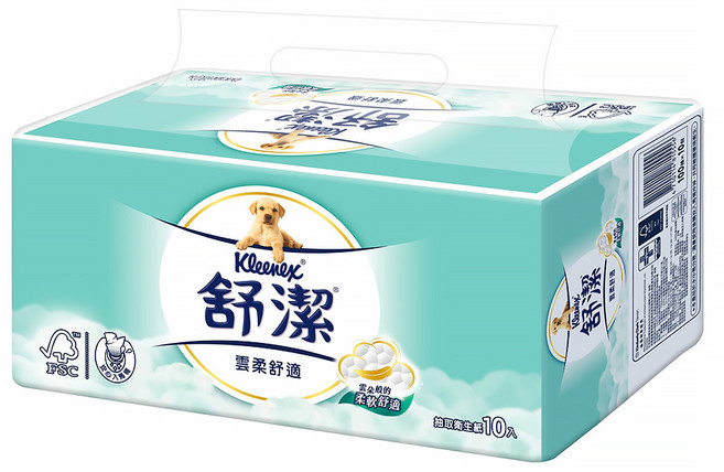 Kleenex 舒潔 雲柔舒適抽取衛生紙 100張, 10包, 1袋