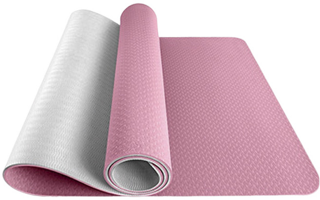 瑜珈墊 TPE, 皮粉色/深灰色, 1個