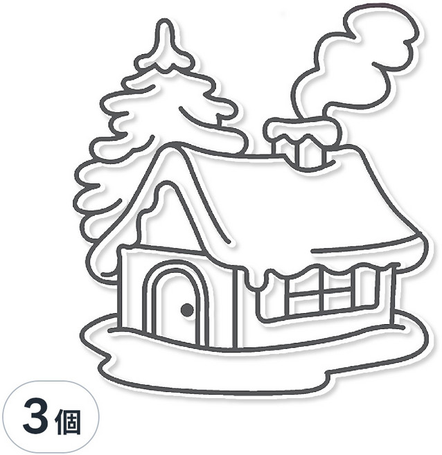 AMOS 阿摩司 壓克力模型版 小 7 x 7cm, 煙囪房子, 3個