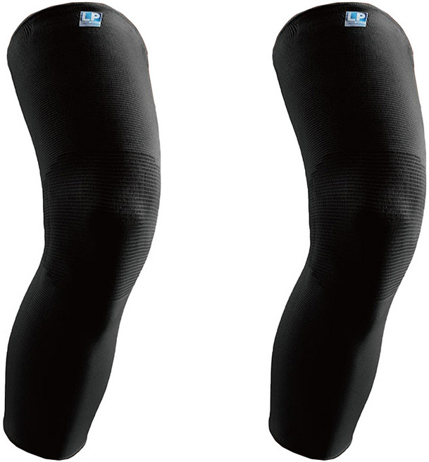 LP SUPPORT 高效伸縮全腿式膝護套 667-BK-L, 黑色, 2個
