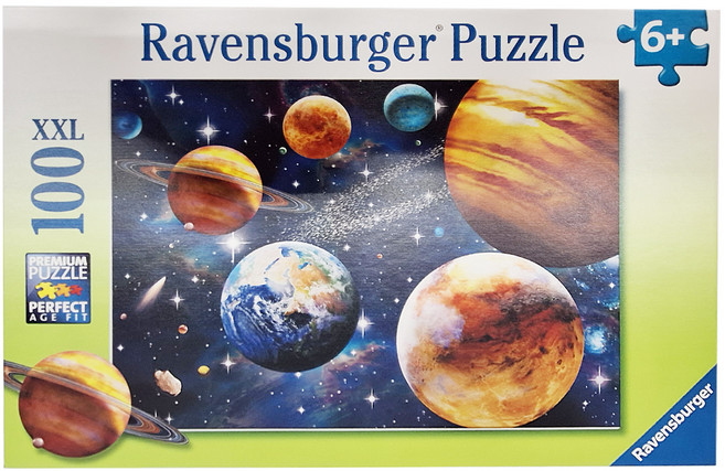 Ravensburger 維寶 維寶拼圖 太空, 深藍色 + 黃褐色, 100片, 1盒