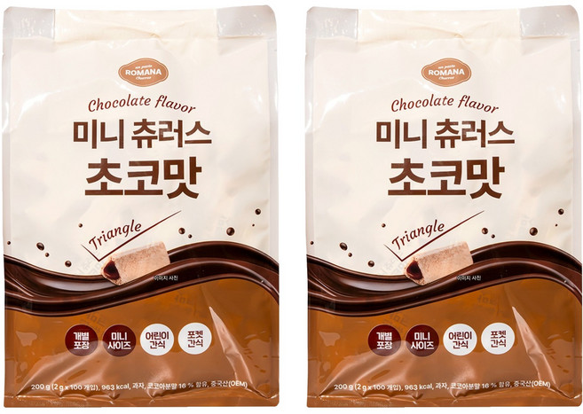 로마나 미니 츄러스 초코맛, 200개, 2g
