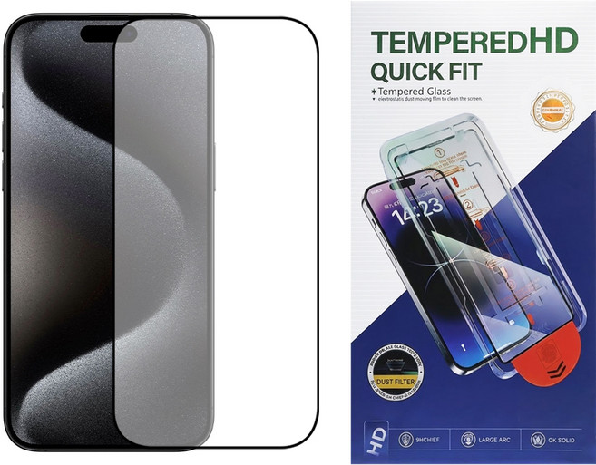台灣 AIDA 智慧型手機 高清 保護貼 iPhone 15 Pro Max 附貼模器 9H硬度 防指紋 透明 1個