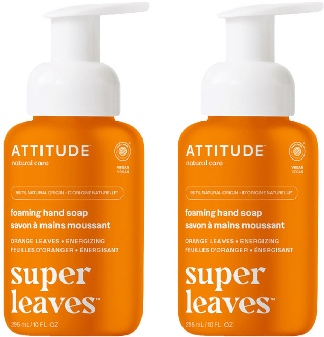ATTITUDE 艾特優 Super leaves 泡沫洗手乳 橙葉, 295ml, 2瓶