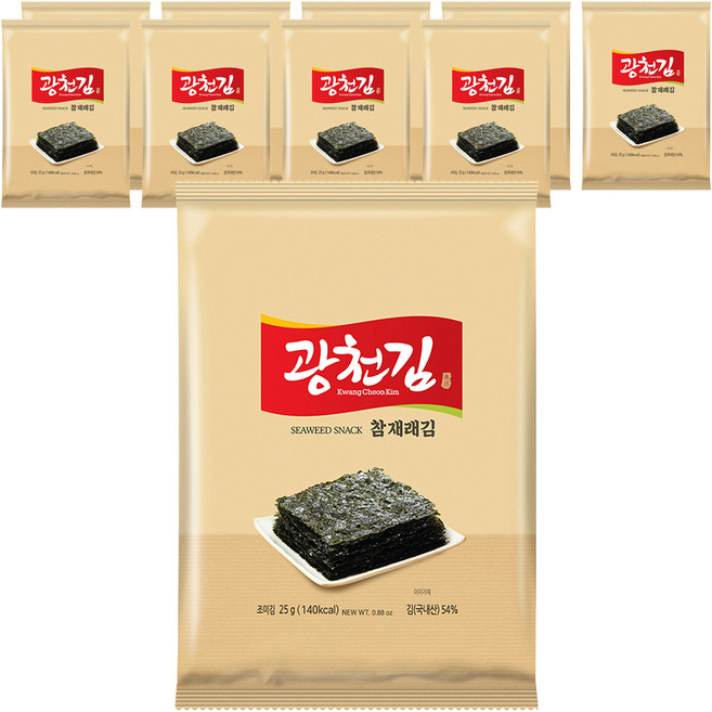 광천김 참 재래 전장김, 25g, 10개