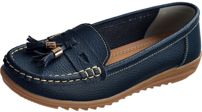 유세븐 효도화 여성용 가죽 컴포트 테슬 로퍼 DM1007