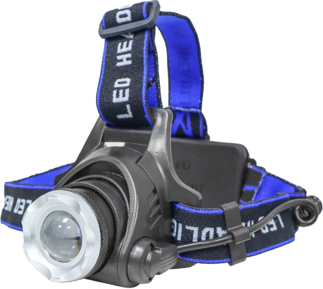 LED 強光 安全帽頭燈 三段光源 伸縮變焦, Black, 1個