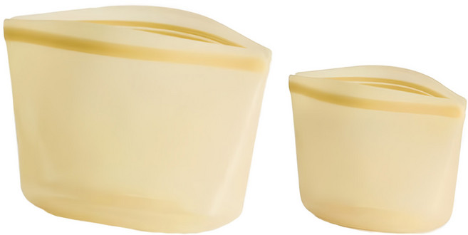 stasher 碗型夾鏈袋2件組 黃色, L + M, 2入, 1組