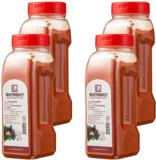 솔표식품 케이엔페퍼 고춧가루, 500g, 4개
