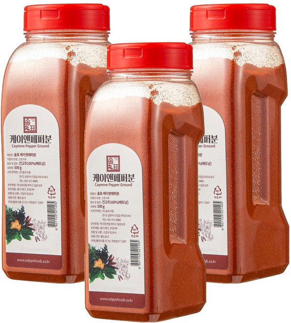솔표식품 케이엔페퍼 고춧가루, 500g, 3개