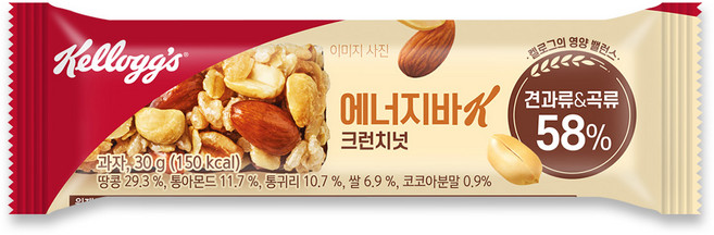 켈로그 크런치넛 에너지바 K, 30g, 1개
