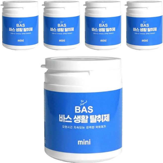 BAS 차량용 생활 탈취제 미니 베이비파우더향, 150g, 5개
