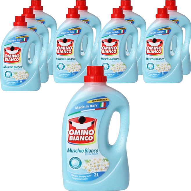 오미노비앙코 네이처프레쉬 무스키오 비앙코 화이트머스크향 액체 세탁세제, 2L, 10개