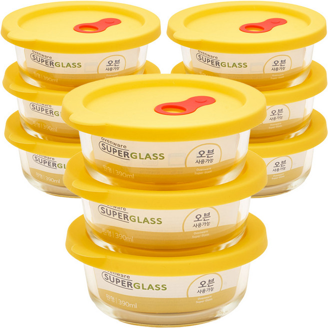 아이락 원형 HOT 쌀밥 뜨밥용기, 9개, 390ml