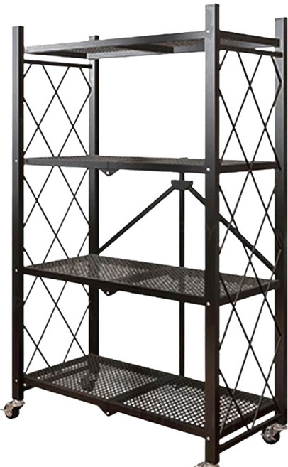 折疊置物架, 黑色, 4層