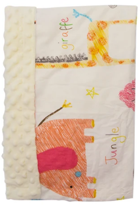 OhBabyLying 春夏薄款荳荳毯 100%棉, 黃底動物園