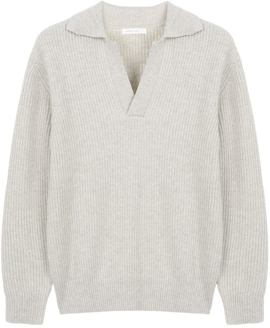 바쏘옴므 남성용 울 블렌드 캐주얼 오픈 카라 니트 WSX3WT86A