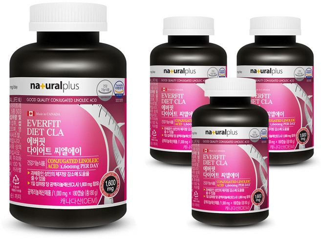 내츄럴플러스 에버핏 다이어트 씨엘에이, 180정, 4개