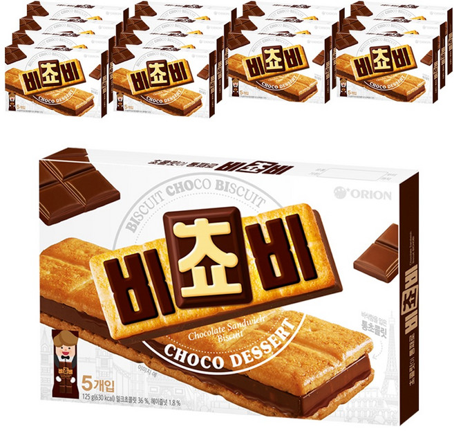 오리온 비쵸비 비스켓 5p, 125g, 15개
