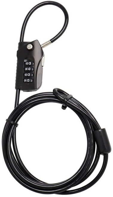 BOSVISION 博士威 多功能輕巧四字輪防盜鋼纜密碼鎖 BV-8746BK, 1條