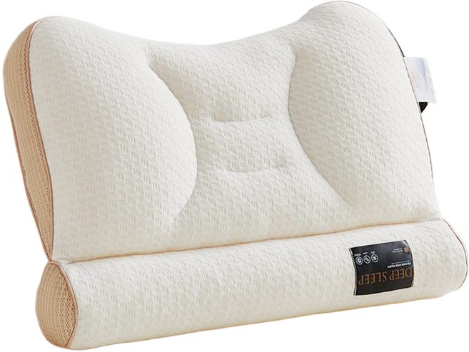 Mass 生活好物 助眠護頸椎枕頭 黑科技牽引枕, 亞麻色