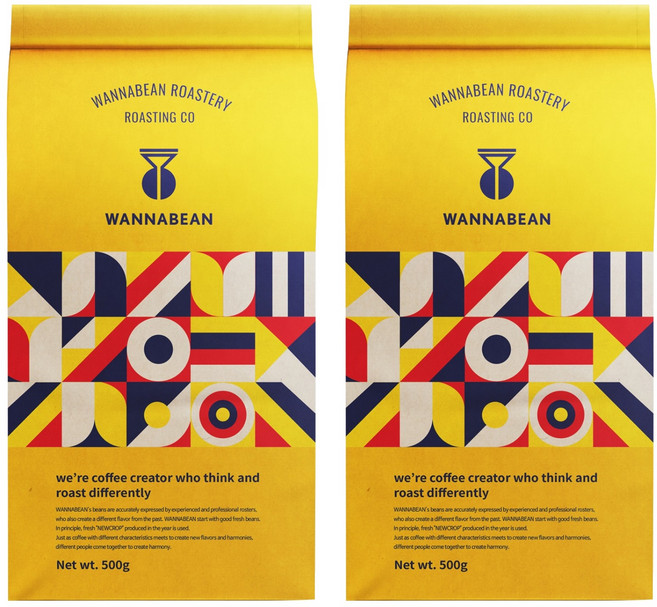 WANNABEAN ROASTERY Cherish 綜合咖啡豆, 摩卡壺(中~高), 500g, 2個