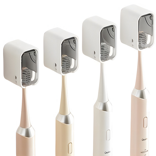 한봄누리 무타공 덮개형 먼지 방지 칫솔걸이 4p 세트, 그레이, 1세트