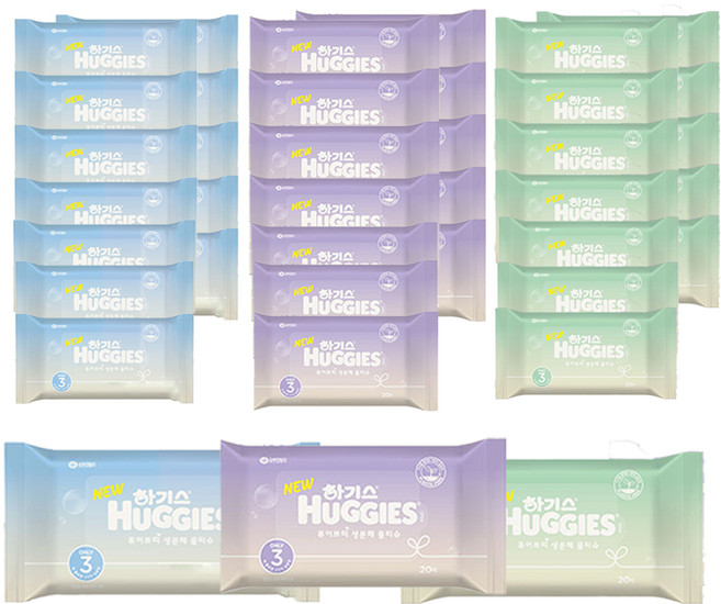 하기스 퓨어쁘띠 생분해 아기물티슈 휴대용, 20매, 96개