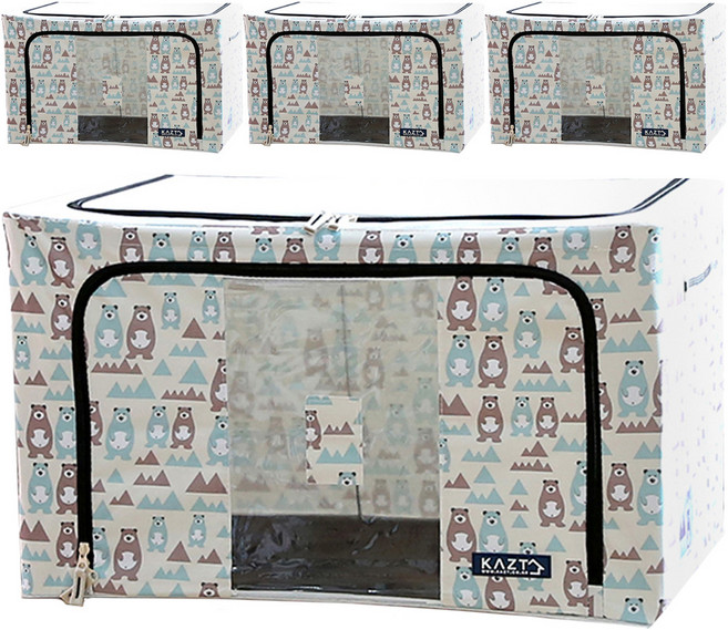 가쯔 캐릭터 와이어 리빙박스 고급형, 폴라베어, 100L, 4개