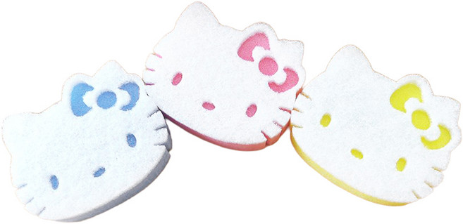 Hello Kitty 凱蒂貓 造型菜瓜布 商品型號: KC-2103 3入, 1組